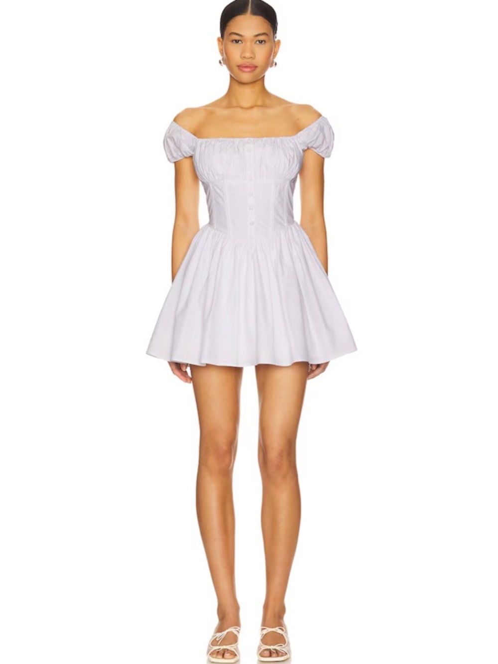 Mini Corset Dress with Puff Sleeves NWT